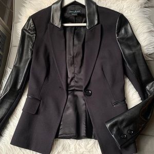Marciano leather sleeve blazer size 2